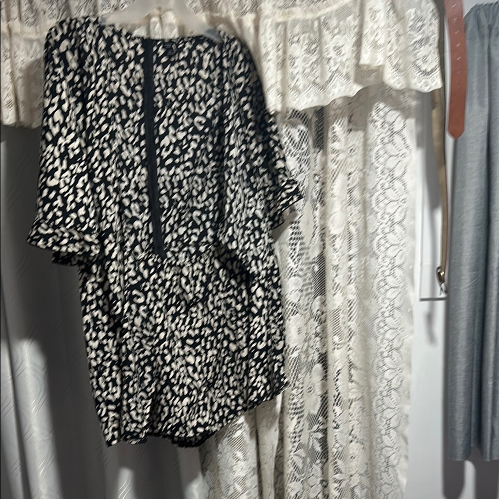 SHEIN Black and White Patterned Dress